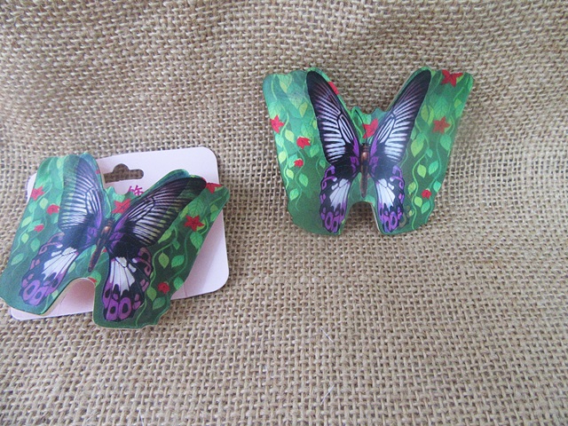 6Pcs New 3D Vivid Purple Butterfly Barrette Hairclip - Click Image to Close