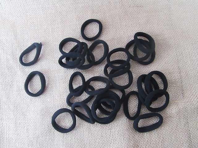 100Pcs Black Elastic Slim Hair Band Ponytail Holders Hair Tie - Click Image to Close