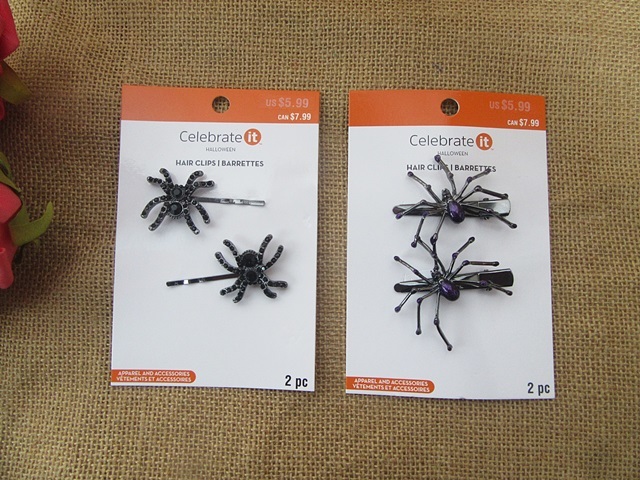 12Pcs New Vintage Gothic Vivid Spider Hair Clip Randomly Design - Click Image to Close