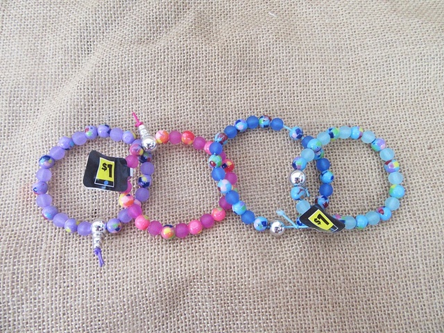 30Pcs Lampwork Plastic Beaded Bracelet Fashion Jewellery