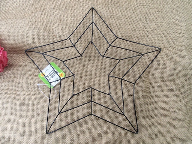 24X Star Wreath Ring Frame Base Wire Ring DIY Decoration Craft
