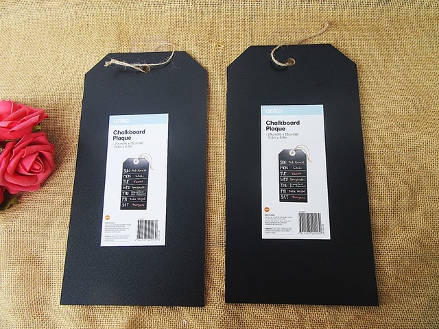 3Pcs Black Chalkboard Plaque with Hemp Cord 3Pcs Black Chalkboard Plaque with Hemp Cord