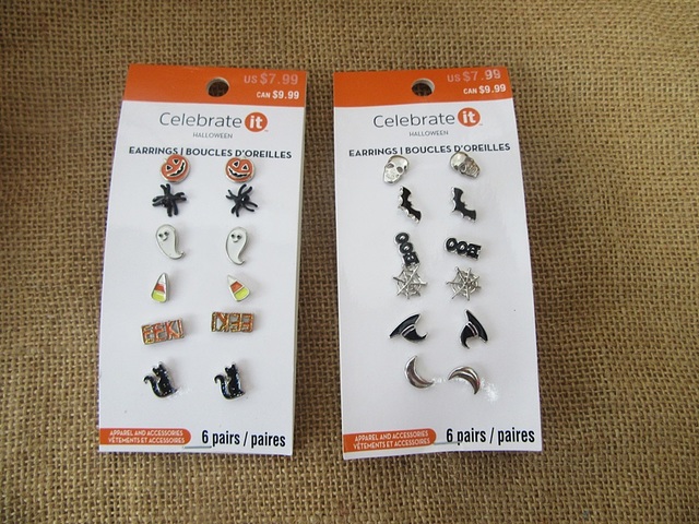 6Sheets x 6Pair Vintage Ear Studs Party Pretend Play Accessory