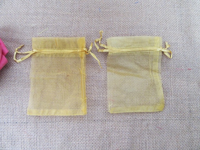 98Pcs Golden Drawstring Jewelry Gift Pouches 12x9cm