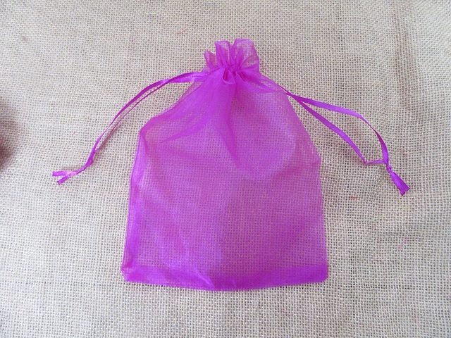 98Pcs Purple Drawstring Jewelry Gift Pouches 20x16cm