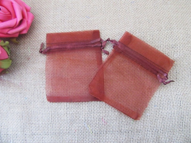 98Pcs Red Wine Drawstring Jewelry Gift Pouches 10x8cm