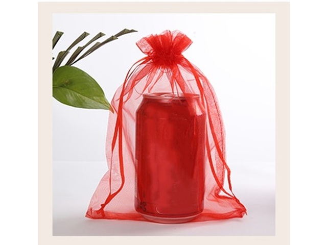 50Pcs Red Drawstring Jewelry Gift Pouches 22x16cm