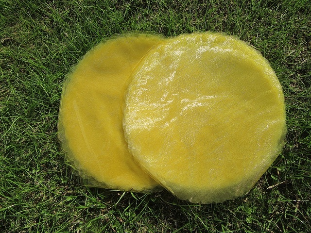40Pcs Yellow Scalloped Edge Tulle Round Circles Wedding Favor 40Pcs Yellow Scalloped Edge Tulle Round Circles Wedding Favor