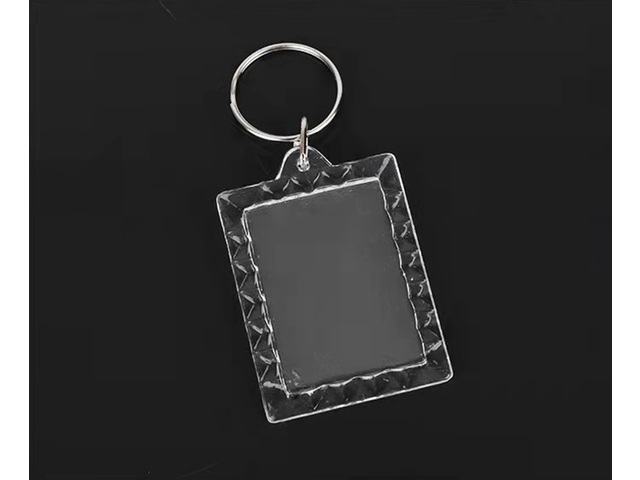40Pcs Clear Acrylic Blank Insert Photo-Frame Key Rings 5.6x4cm