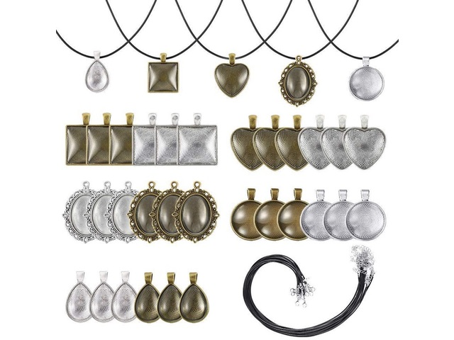 75Pcs DIY Vintage Pendant Making Necklaces Set Jewellery Finding
