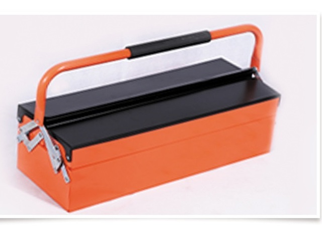 1X Foldable 2 Tray Strong Toolbox Portable Storage Mechanic Tool