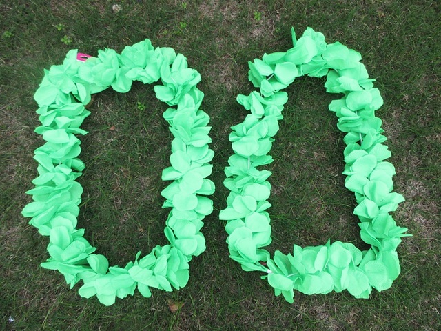 (image for) 2 x 12 Pieces Light Green Hawaiian Dress Party Flower Leis/Lei Petals