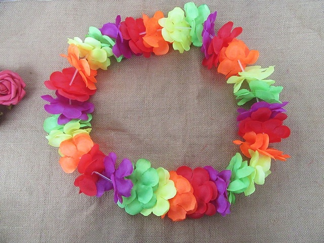 12Pcs Candy Color Hawaiian Dress Party Flower Leis/Lei Petal 8.5 12Pcs Candy Color Hawaiian Dress Party Flower Leis/Lei Petal 8.5