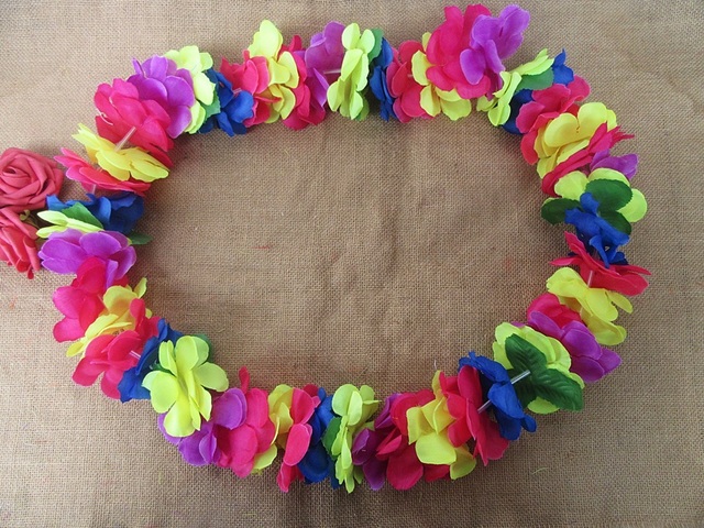 12Pcs Hawaiian Dress Party Flower Leis/Lei Petal 9cm Dia Assorte 12Pcs Hawaiian Dress Party Flower Leis/Lei Petal 9cm Dia Assorte