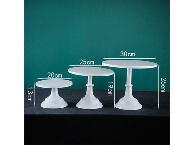 1Pc 3in1 White Round Cake Stand Pedestal Display Wedding Party 1Pc 3in1 White Round Cake Stand Pedestal Display Wedding Party