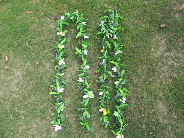 6Pcs Frangipani Flower Vine Leaves Garden Wedding Arch Decoratio