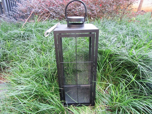 1X Black Metal Candle Lantern Wedding Decoration 50cm High