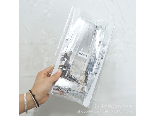 5Pcs Silver Metallic Tinsel Curtain Foil Backdrop Streamer Party