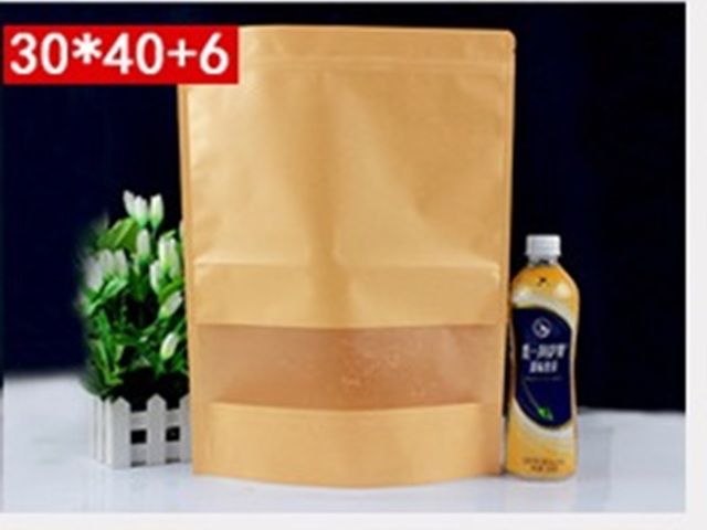 48Pcs Stand Up Kraft Resealable Ziplock Bag 40x30cm