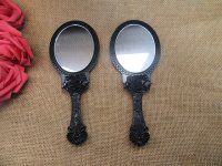 12Pcs Floral Repousse Vintage Mirror Oval Hand Held Makeup 12Pcs Floral Repousse Vintage Mirror Oval Hand Held Makeup