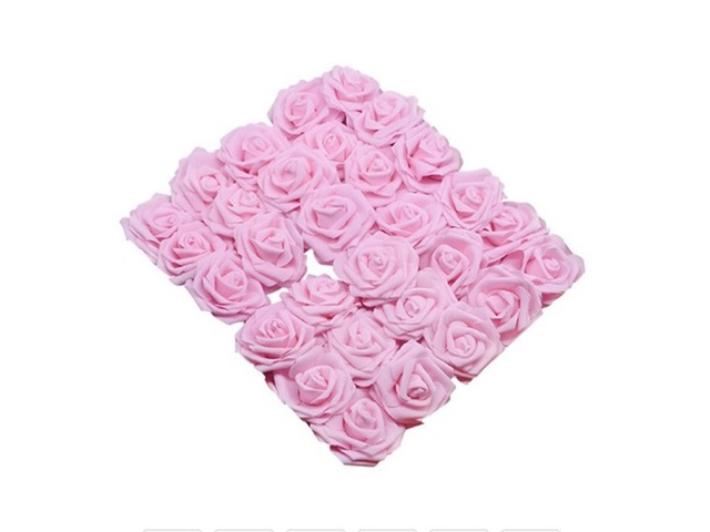 25Pcs PINK Rose Artificial Foam Flower Hair Pick Wedding