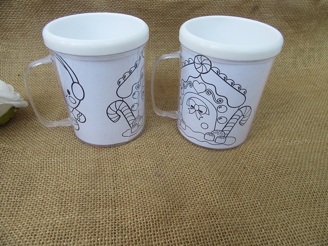 12Pcs Funny Draw Yourself Gingerbread Mugs Kids Craft DIY Mug 12Pcs Funny Draw Yourself Gingerbread Mugs Kids Craft DIY Mug