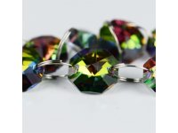 100 Rainbow Crystal Faceted Double-Hole Suncatcher Beads 14mm
