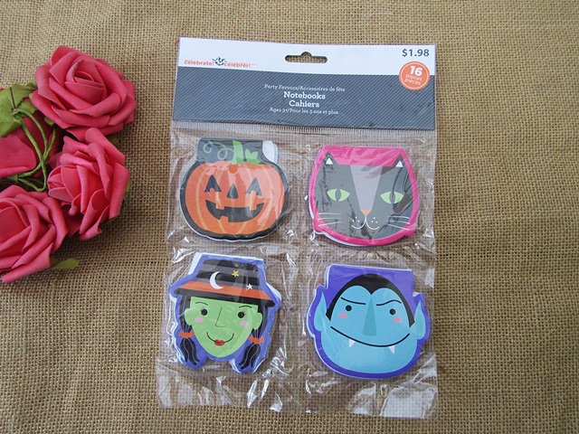 4Packs x 16Pcs Halloween Notepad Message Note Memo Pad Stationar