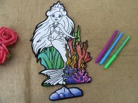 6Sets 3D Velvet Shapes Stand - Ups to Color Art Craft