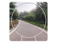 1X White Circle Wedding Garden Arch Backdrop Single Tube 1.5 M