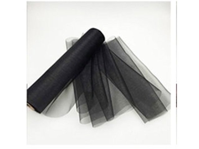 1Roll x 26M Organza Tulle Roll Wedding Decoration - Black 1Roll x 26M Organza Tulle Roll Wedding Decoration - Black