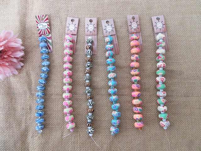 12Strings Polymer Beads Unfinished Bracelet Jewelry Accessories - Click Image to Close
