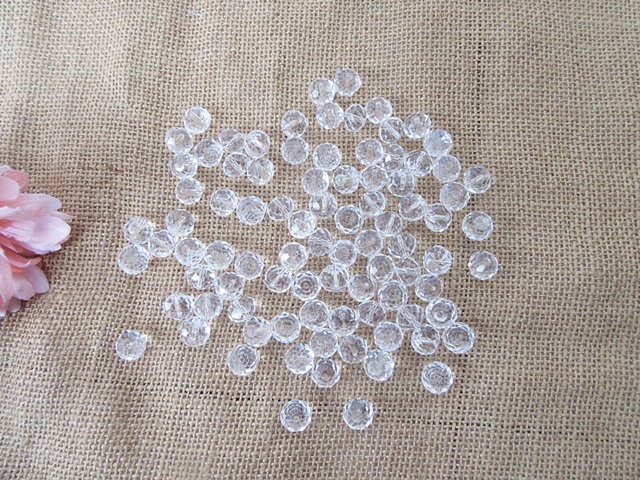 450g (Approx 295pcs) Clear Round Rondelle Faceted Crystal Beads 450g (Approx 295pcs) Clear Round Rondelle Faceted Crystal Beads