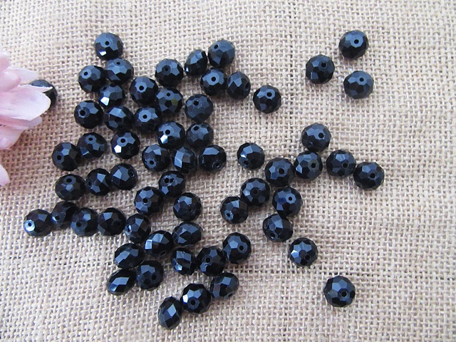 450g (Approx 285pcs) Black Rondelle Faceted Crystal Beads 12mm 450g (Approx 285pcs) Black Rondelle Faceted Crystal Beads 12mm