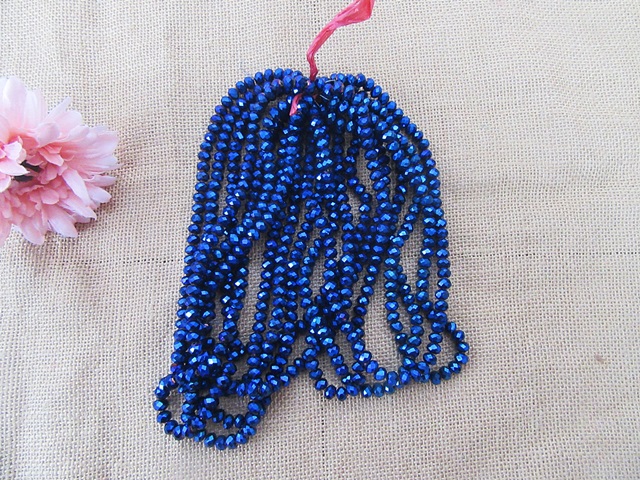 10Strands x 68Pcs Metalic Blue Rondelle Faceted Crystal Beads 8 10Strands x 68Pcs Metalic Blue Rondelle Faceted Crystal Beads 8