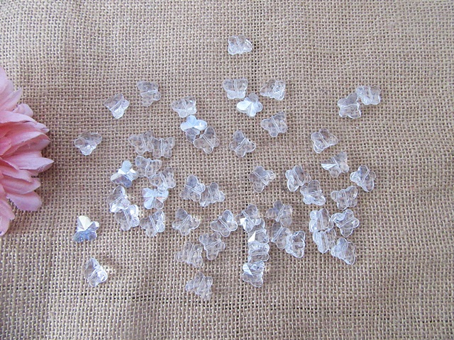 450g Clear Butterfly Crystal Glass Beads DIY Jewelry Accessories - Click Image to Close