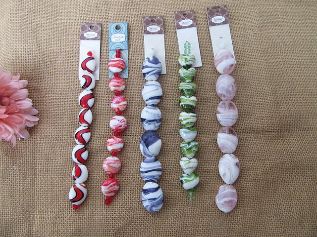 10String Marble Glass Chain Unfinished Bracelet Jewellery Making - Click Image to Close