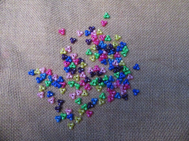 4Pack x 65g Multicolor Pearlescent Tri Beads DIY Craft Jewelry A - Click Image to Close