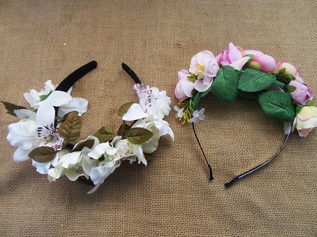 6Pcs Flower Headband Garland Hair Band Hair Hoop Headwear Hair - Click Image to Close