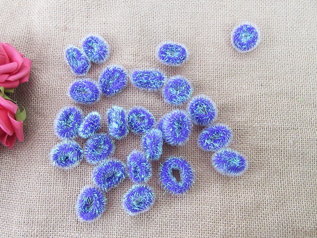 100Pcs Kid's Purple Elastic Hair Ties Scrunchie Hair Accessories