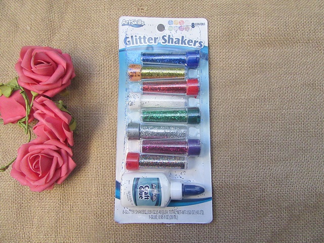 3Set x 8Pcs Craft Glitter Tubes w/Glue Arts & Craft DIY Project - Click Image to Close