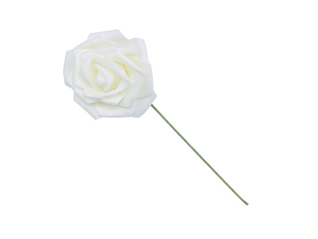 25Pcs Ivory Rose Artificial Foam Flower Hair Pick Wedding