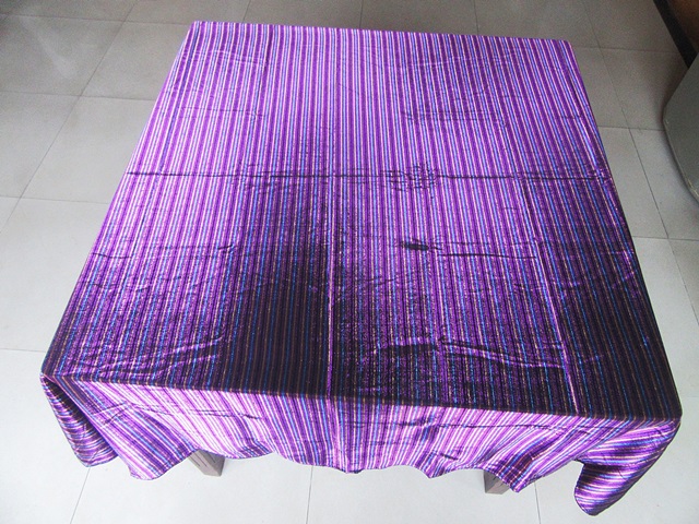 1Pc Purple Shades Stripes Table Cloth Table Cover Wedding Party - Click Image to Close