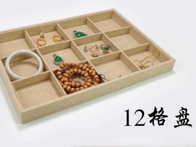 1Pc Hemp 12 Compartment Organizer Bracelets Etc Jewellery Case - Click Image to Close