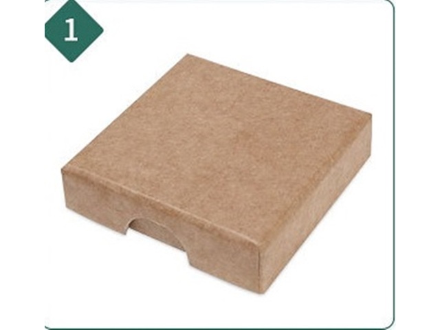 12 Coffee Kraft Plain Gift Boxes Cardboard Jewelry Box 7x7x1.6cm