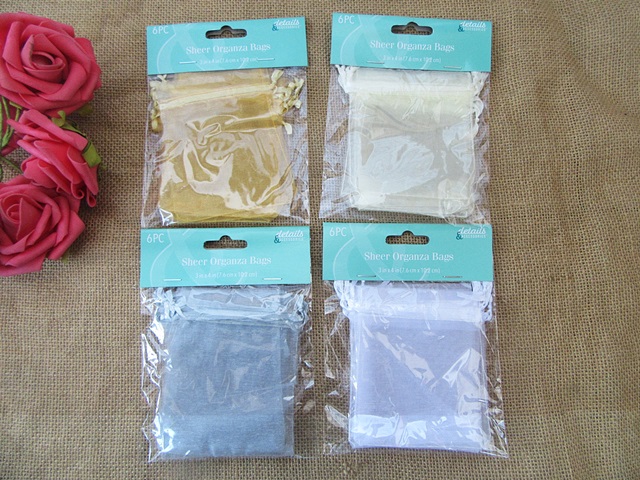 36Packs (188Pcs) Organza Drawstring Jewelry Gift Pouches Various - Click Image to Close