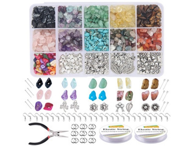 1Set Irregular Gemstone Chips Beads Kit DIY Jewelry Making 1Set Irregular Gemstone Chips Beads Kit DIY Jewelry Making