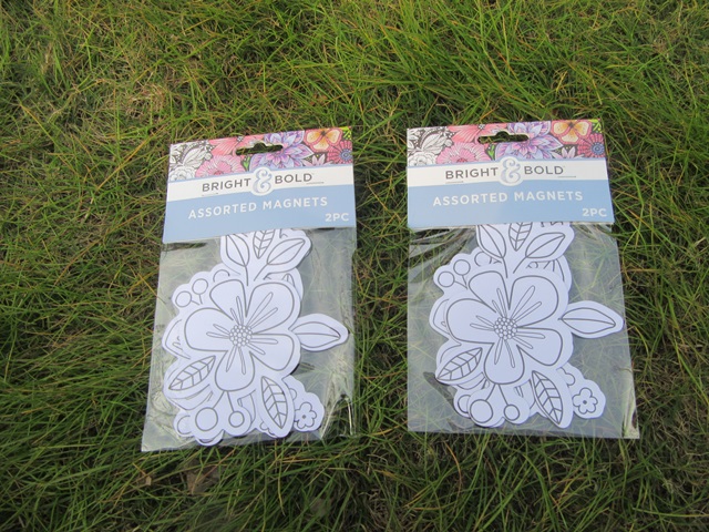 6Sheets x 2Pcs Color Your Own Flower Fridge Magnets Decorative