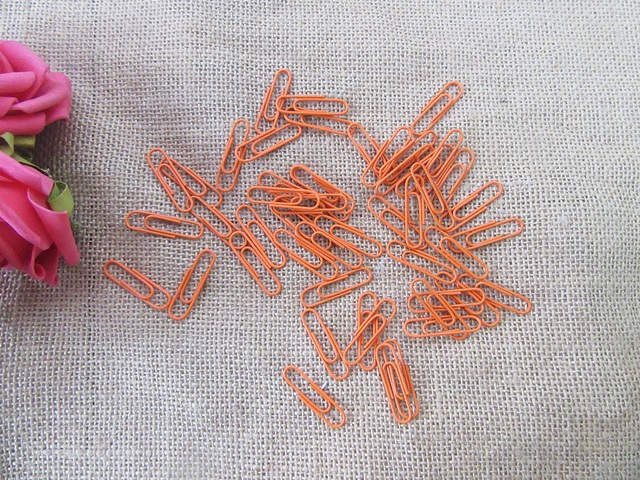 500Pcs Orange Standard Bookmark Paper Clips Patchwork School - Click Image to Close