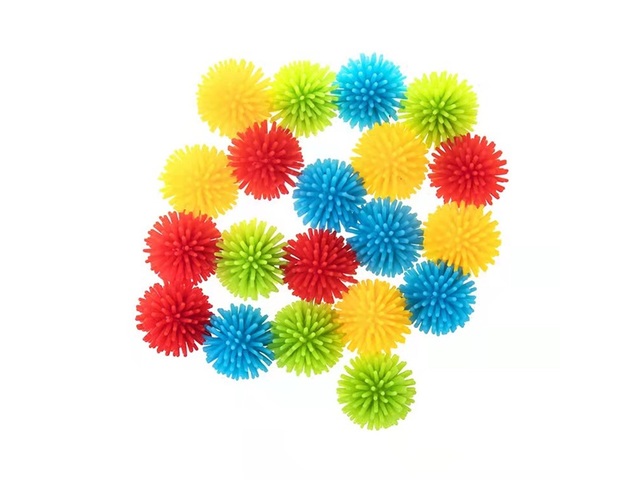 100 Spiky Ball Play Soft Spiked Toy Balls Mixed 30mm